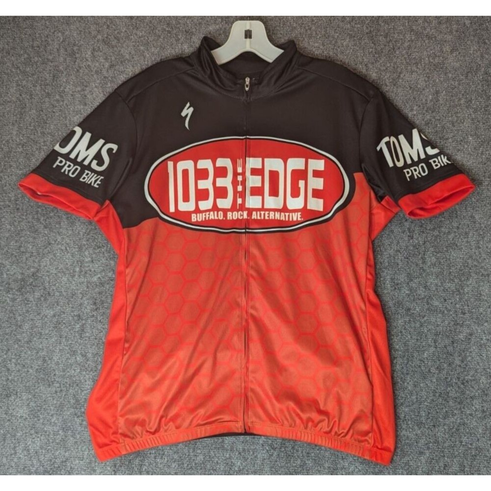 Specialized Bike Jersey Adult XL Red/Black/White Full Zip Short Sleeve